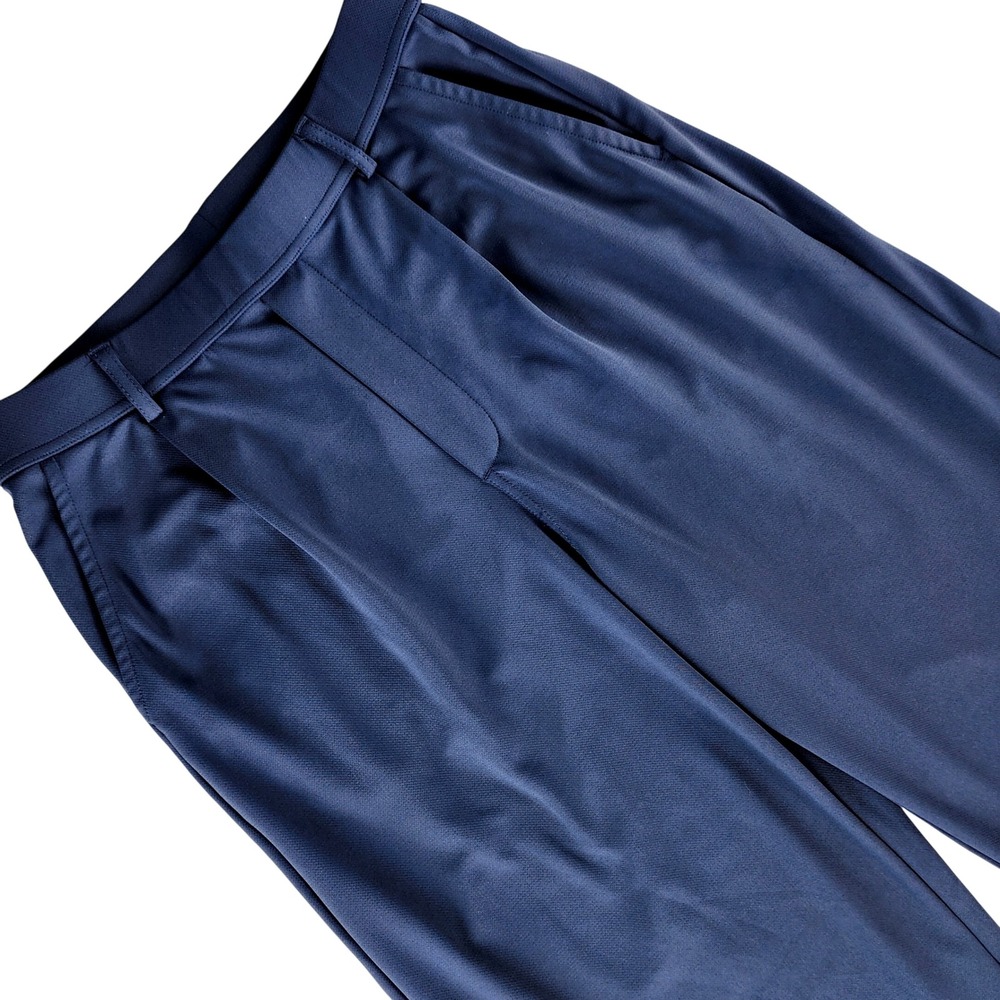 Halara Wide Leg Trousers Women Medium Navy Blue Pleated High Waist Polyester